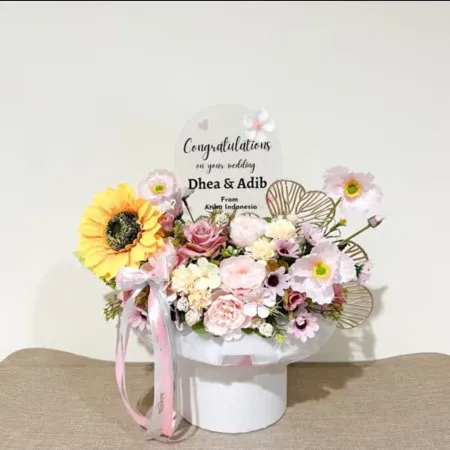 Bloom Box Akrilik Ucapan Wedding Teluk Bintuni
